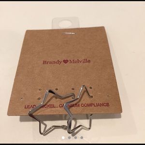 Brandy Melville Star Hoop Earrings